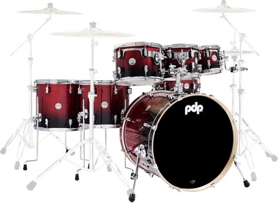 PDP Concept Maple Shell Set Red to Black Fade Kesselsatz Ahorn Schlagzeug