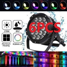 6PCS 270W IP65 Waterproof RGBW 18LED Par Light DMX Stage DJ Lighting Beam Washer