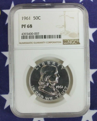 1961 Proof Franklin Silver Half Dollar - NGC PF 68 (Y469)