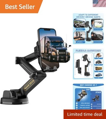 Versatile Car Dashboard & Windshield Phone Mount for Smartphones - 16.9 Inch