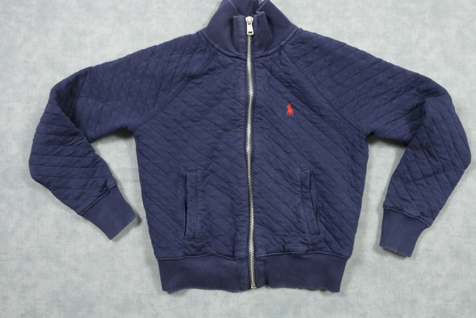 Polo Ralph Lauren Giacca Ragazzo Media 8 10 Trapuntata Full Zip Rosso Pony