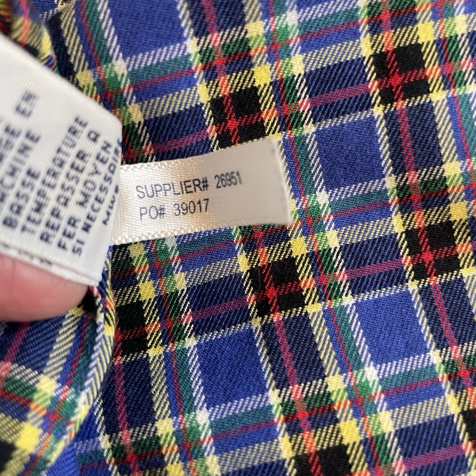 Ralph Lauren Mens Shirt Tattersall Plaid Blue/Red/Yellow Button Long Sleeve-S image 9