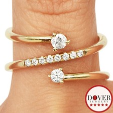 Estate 0.24ct Diamond 14K Yellow Gold Spiral Band Ring 4.2 Grams NR