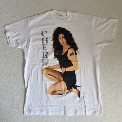 Cher Heart Of Stone Concert Tour T-Shirt 3XL White 1990s vintage concert t-shirt, vintage, size 3XL, single stitch, B+ condition