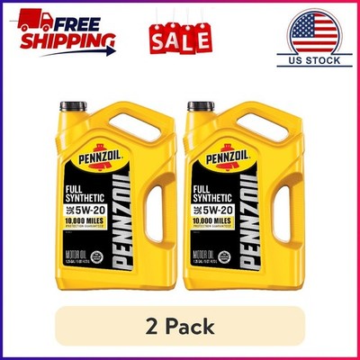 (2 pack) Pennzoil Full Synthetic 5W-20 Motor Oil, 5 Quart