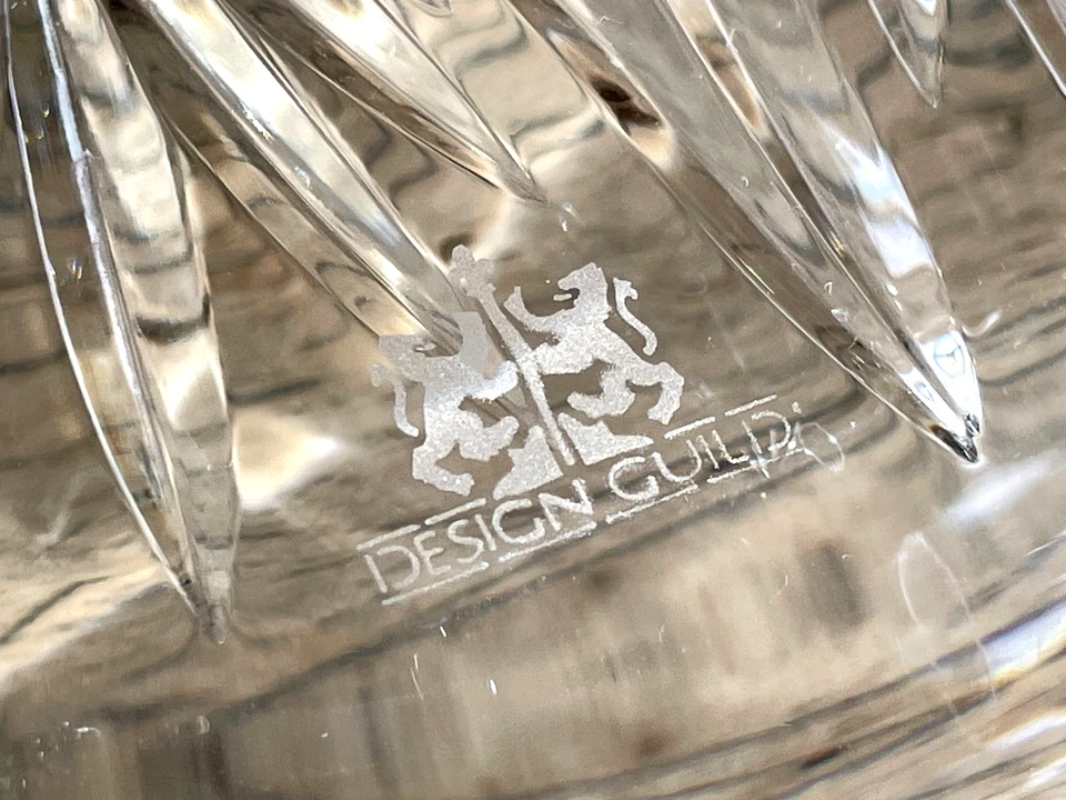 Servidor de prato de bolo de cristal vintage Design Guild feito na Inglaterra PEÇA PESADA 12" - Imagem 4 de 4