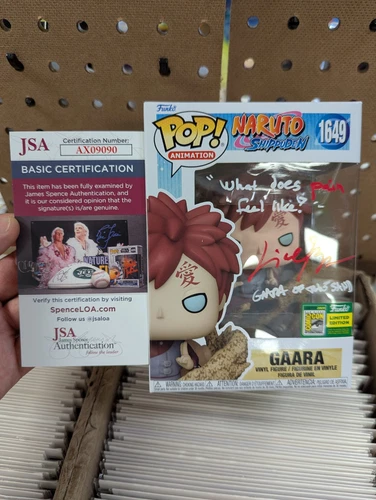 Funko Pop Gaara 1649 SDCC Signed By Liam O'Brien With COA
