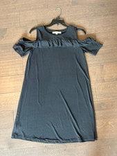 Ann Taylor Loft Womens Charcoal Gray Dress Size PS Petite Small Cold Shoulder