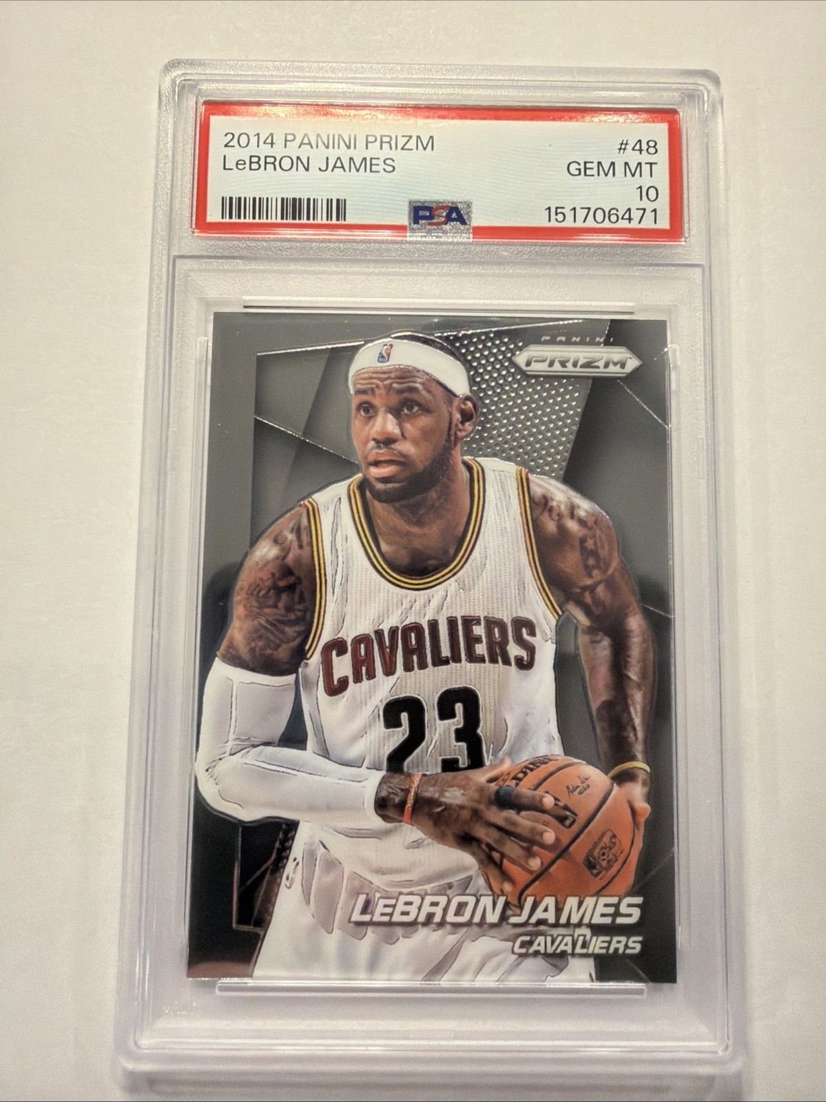 2014-15 Panini Prizm LeBron James #48 Cavaliers PSA 10 GEM MINT