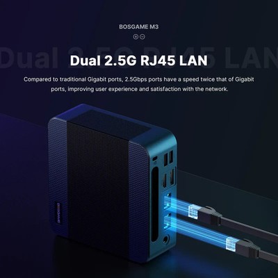 BOSGAME M3 AI Mini PC Intel Core Ultra 7 155H 32GB DDR5 1TB SSD