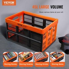 Plastic Collapsible Storage Basket 45L 3 Packs Folding Stackable Storage