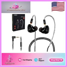 HiFi Stereo Dual Driver In-Ear Monitor Earphones with Detachable Cable for Au...