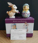 New Fitz & Floyd Painting Easter Eggs Salt & Pepper Shaker Set. Box shows wear