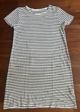 Eileen Fisher Women Cotton Striped Casual Home Dress Size SM
