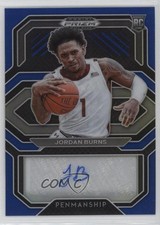 2021-22 Prizm Draft Picks College Penmanship Blue 99/149 Jordan Burns Auto 15wb