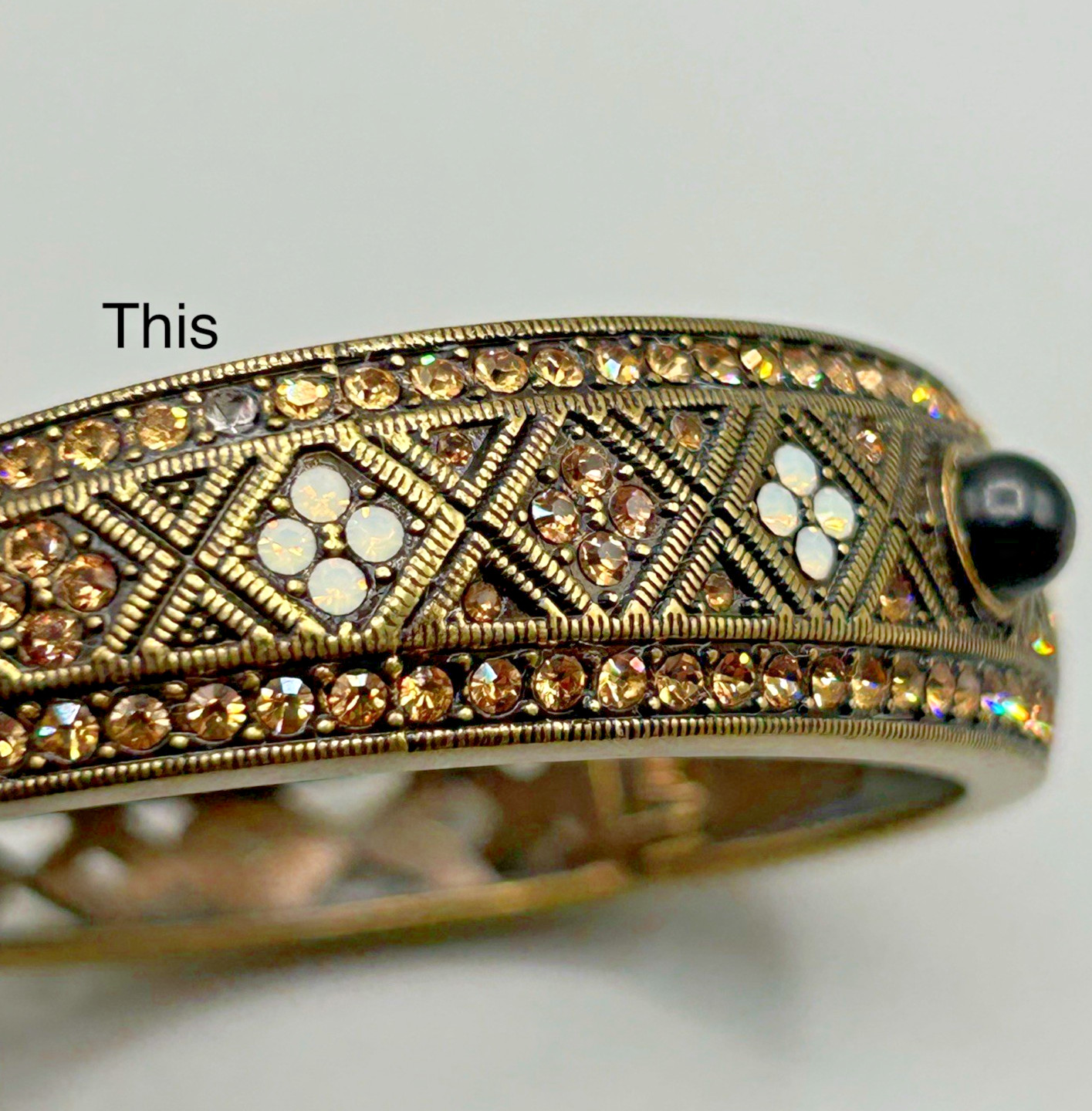 HEIDI DAUS Hinged Stackable Bracelet w Dark Cogna… - image 7