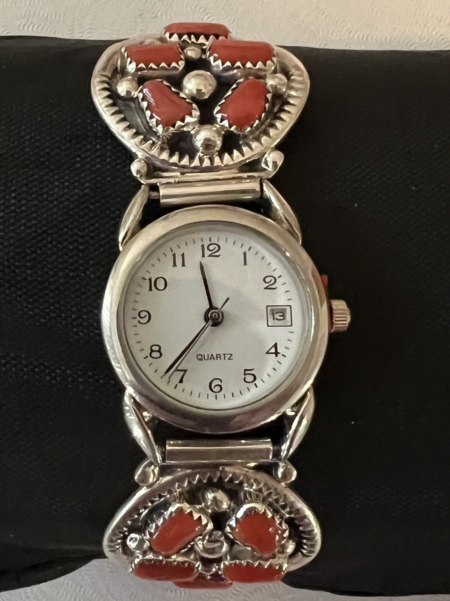 Ladies Navajo Sterling Silver Watch marked RB Watch Zuni style sterling silver NM signed RB | Mercari main image 4