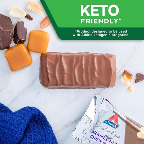 Atkins Endulge Treat, Caramel Nut Chew Bar, Keto Friendly, 10 Count (Value Pack) - Picture 5 of 6