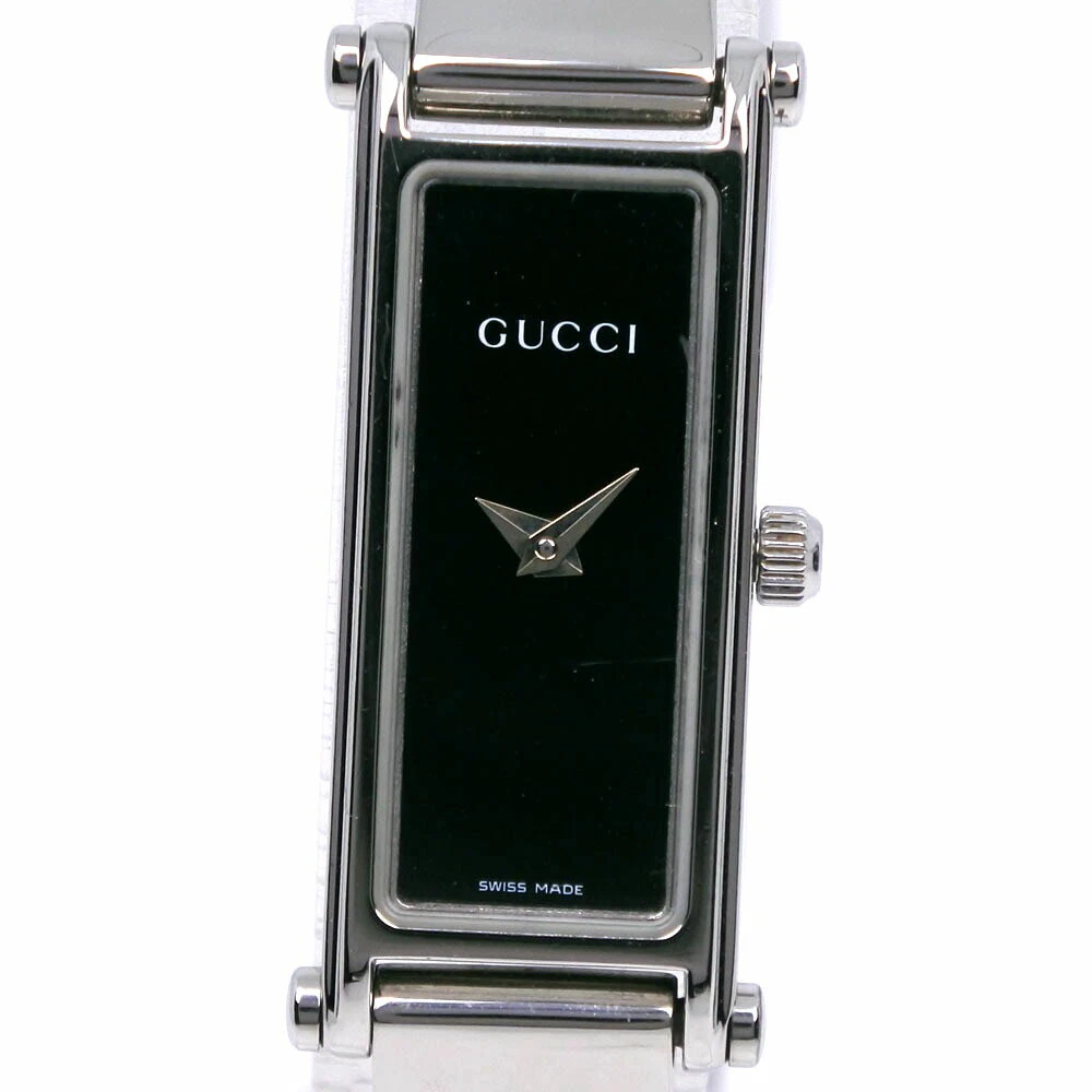 Montre GUCCI 1500L acier inoxydable fabrication suisse quartz affichage analogique cadran noir