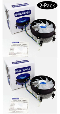 2pack New AMD Ryzen Socket AM4 AM5 Blue 12-LED PWM 4pin Fan Gaming PC CPU Cooler