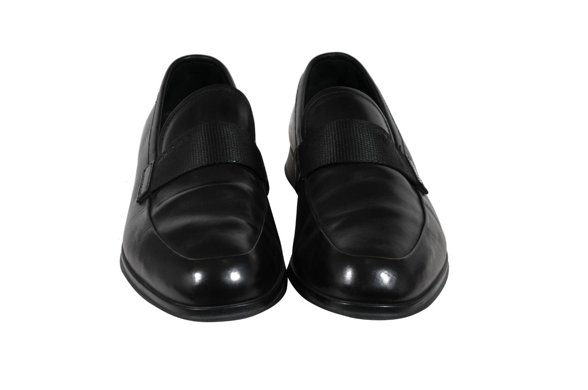 Prada Loafers Size US8.5 UK7.5 Black Leather Sport Rubber  display picture 3