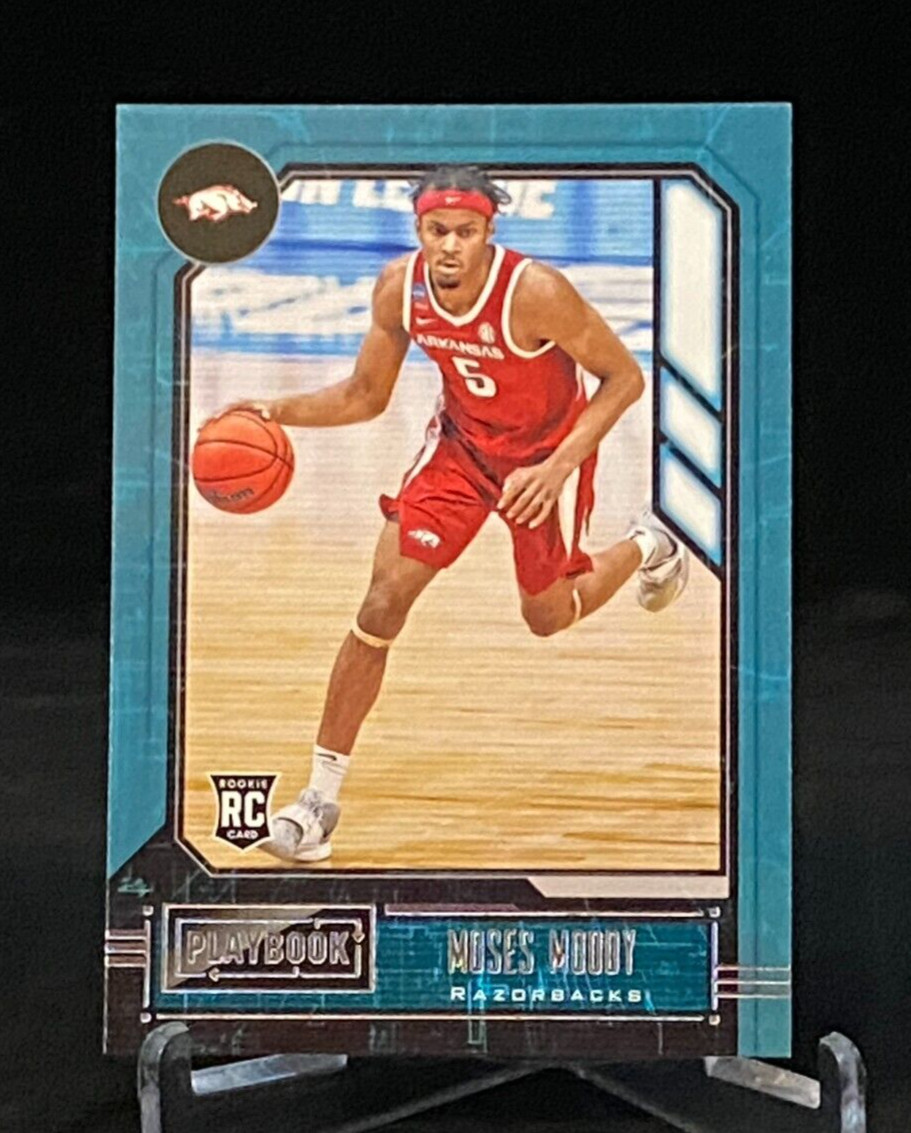 2021-22 Chronicles Draft Picks Playbook #328 Rookie Moses Moody Razorbacks