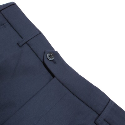 Meyer NWT Dress Pants Size 23 Stocky 32 US Bonn In Solid Blue Wool Blend
