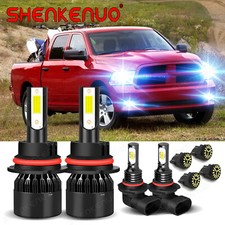 For 2003-2005 Dodge Ram 1500 2500 8000k Ice Blue Led Headlight Fog Light Bulbs