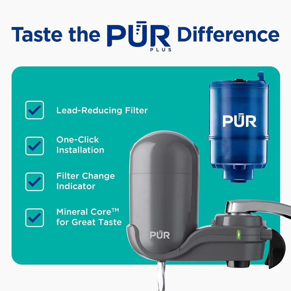 PUR PLUS Vertical Faucet Mount Water Filtration System, Lead-Reducing 2 PK - Image 2 of 4