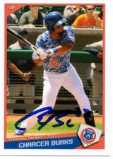 Charcer Burks 2017 Tennessee Smokies Signed Card