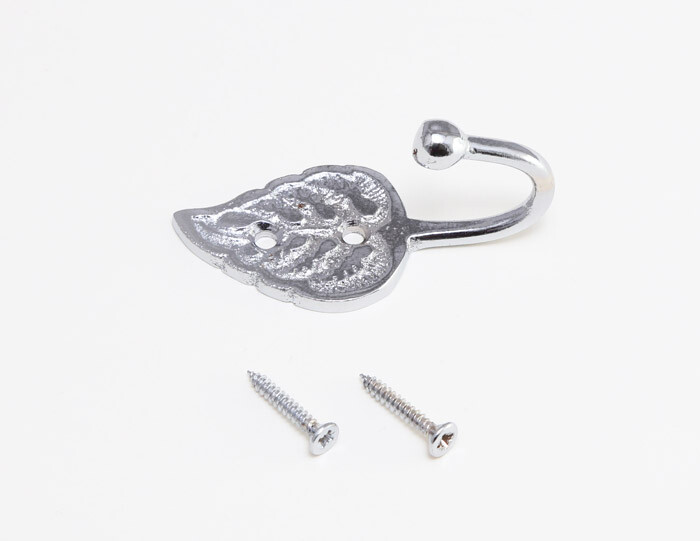 100 X Leaf Style Tie Back Curtain Tidy Hold Hooks CP Chrome Plated