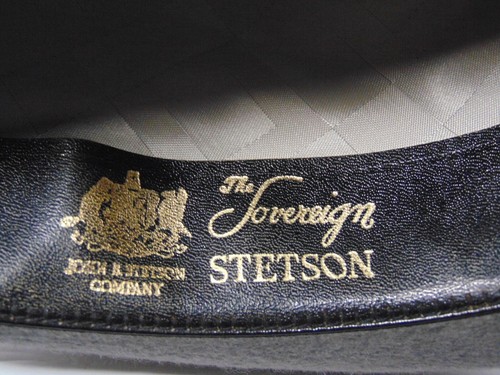 1960s Old Vintage Stetson Sovereign Fedora Hat with Feather Gray Grey Size 6 7/8 - Picture 10 of 12