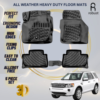 Floor Mats Liners For Land Rover Freelander 2006-2014 All Weather Heavy Duty Rug