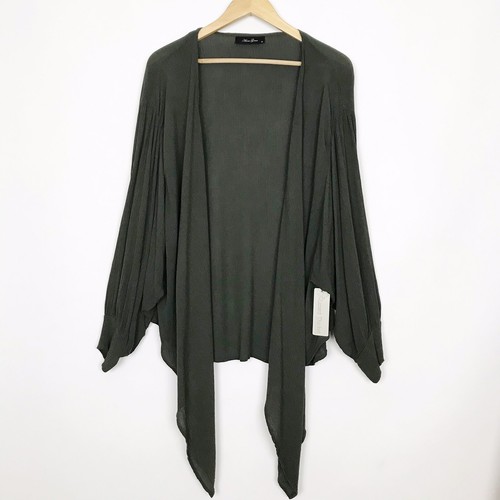 Anna Grace Small Green Open Dolman Sleeve Kimono Cardigan Top Lizard Thicket