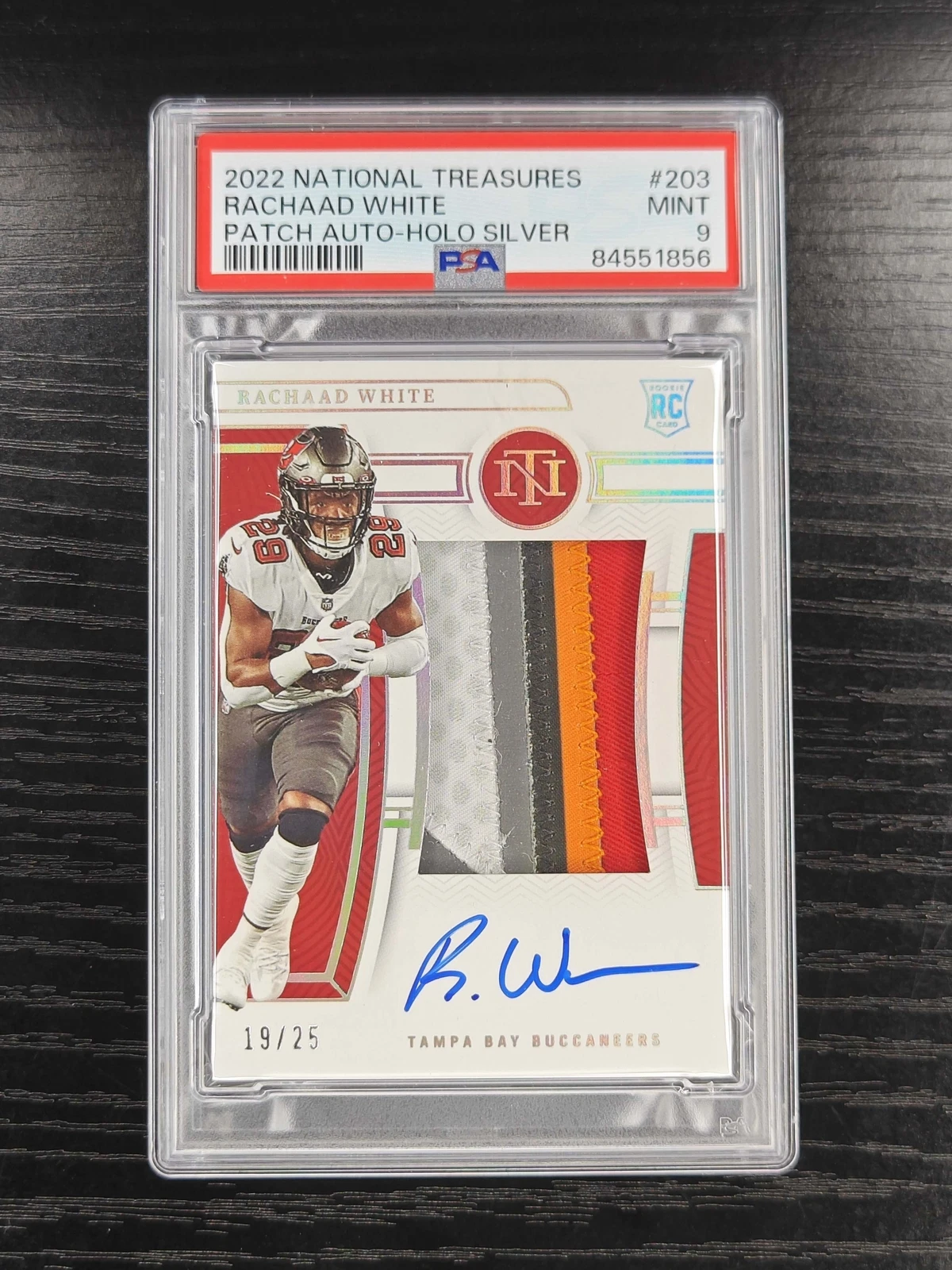 Rachaad White Panini National Treasures #203 Patch Autograph-Holo Silver