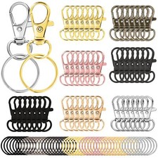 100PCS Swivel Clasps Lanyard Snap Hooks with Key Rings Key Chain Clip Hooks L...