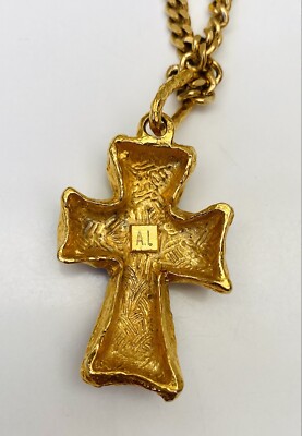 Collier Pendentif Croix En émail Par Alexis Lahellec - Vintage Années 90 - Neuf Sans Emballage