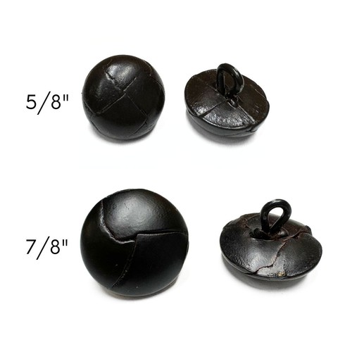 Botones de cuero genuino - estilo vintage negro y marrón - paquete de 6 - Imagen 7 de 16