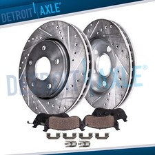10.87 Inch Front Drilled Brake Rotors Ceramic Pads For 1999 - 2004 Ford Mustang