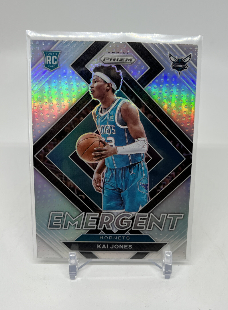 2021-22 Panini Prizm Kai Jones Hornets Emergent Silver Prizm #1 RC
