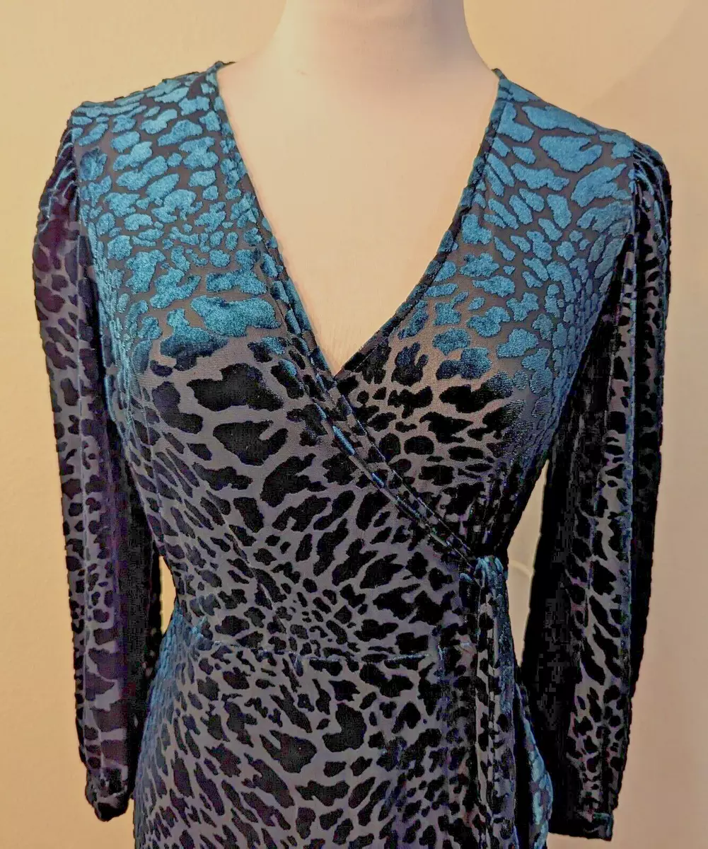 Animal print wrap midi dress hotsell