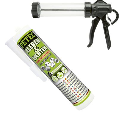 Petec Glue & Seal Transparent 290ml + Squeeze Gun