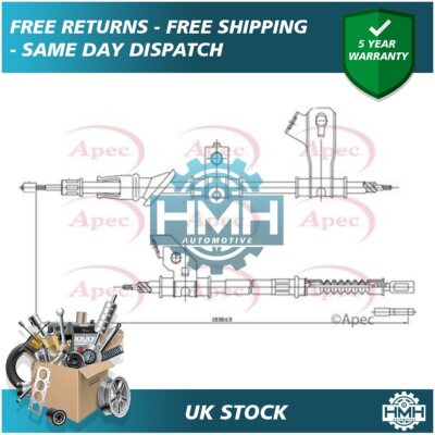 Fits Forfour Colt 1.0 1.3 1.5 D Hand Brake Cable Rear Left Poppy MR955259