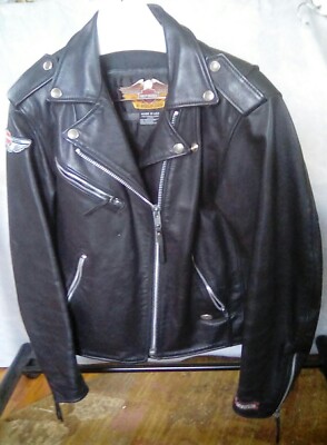 Woman Harley Davidson Leather Jacket Med 100 Anniversary Pit to Pit 21.5'' USA