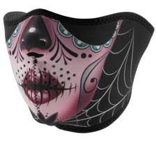 ZAN HALF FACE MASK WNFM082H SUGAR SKULL NEOPRENE SKELETON