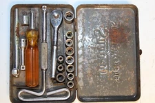 Vintage Snap-On TOOLS 9/32" DRIVE Midget Set RATCHET, SOCKETS, BAR CASE 17pc USA