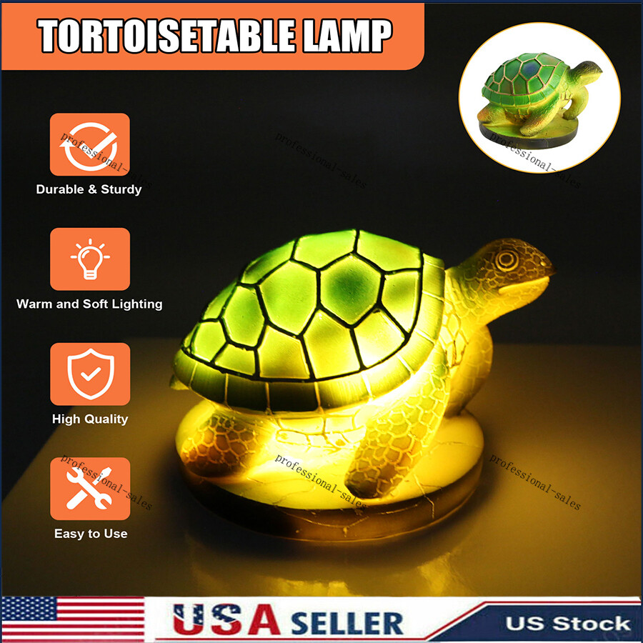 Resin Turtle Desk Lamp Desktop decor Retro Warm Night Light For Christmas gifts