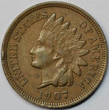 1907 Indian Head Cent. High Grade Raw Coin    #B