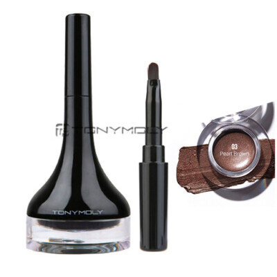 TONYMOLY Back Gel Eyeliner Long Brush 4g #Pearl Brown Long-Lasting Eyeliner New