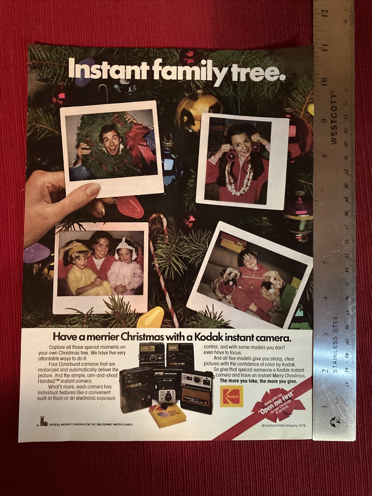 Kodak Instant Camera “Instant Family Tree” 1979 Print Ad - Great To Frame!-image